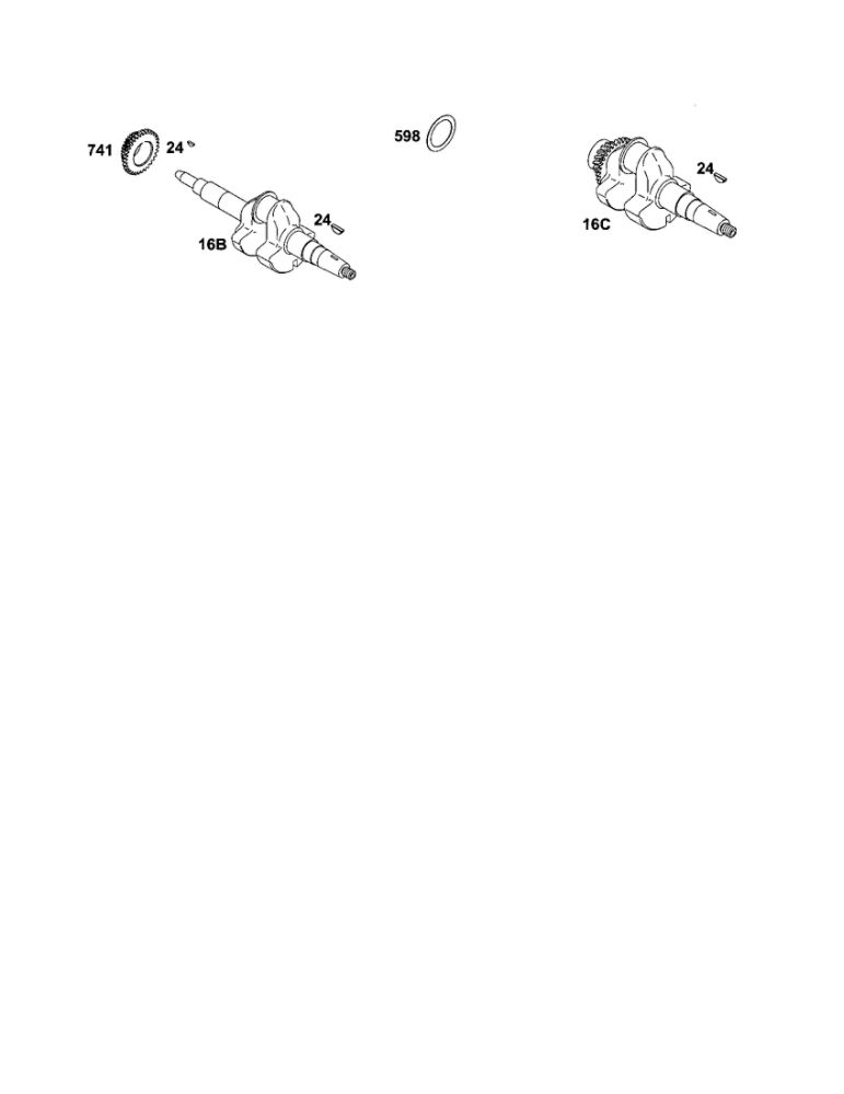Crankshaft Diagram and Parts List for 185400-185499 0412-0599 Briggs and Stratton Engine